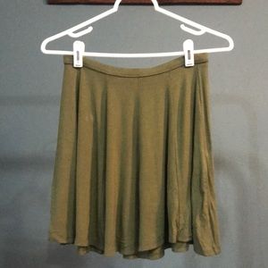 Olive green short skirt